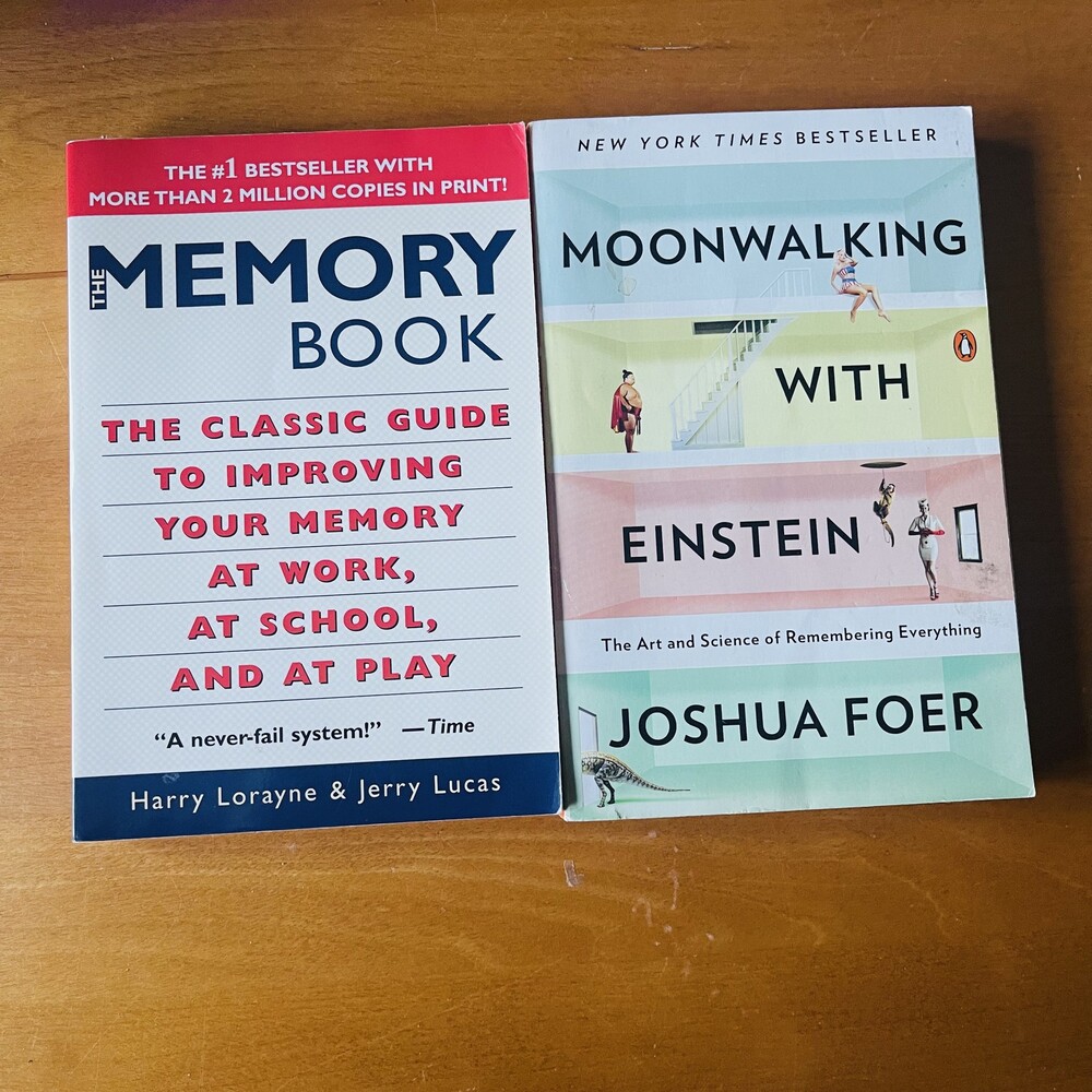 Memory Book Lot! Harry Lorayne Jerry Lucas Moonwalking with Einstein Joshua Foer